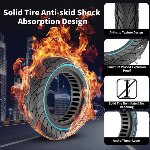 BANGTING 2PCS 10x2.125 inches Solid Tires for Electric Scooter, 50/75-6.1 Tire for Gotrax GXL V2 / XR/APEX, 8.5x2 inches Tire for Xiaomi Pro 2 / M365 / 1S and 8 1/2 x2 Tire Replacement (Black) in Saudi Arabia