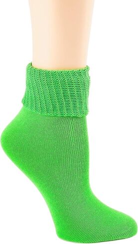 Lightweight Soft Cotton Slouch Scrunch Socks Size 9-11 - Fits Teen, Girl, Womens Shoe Size 6-9, 2 Pack in Saudi Arabia