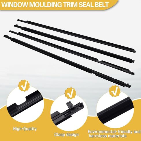 4Pcs Car Window Moulding Trim Seal Belt Weatherstrip Comptabile with Corolla 2009-2012 Replacement#75710-02210 75720-02210 75730-02190 75740-02190 in Saudi Arabia