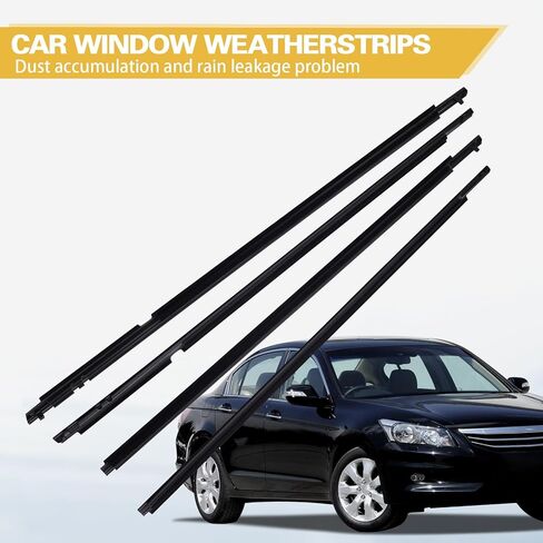 4Pcs Car Window Moulding Trim Seal Belt Weatherstrip Comptabile with Corolla 2009-2012 Replacement#75710-02210 75720-02210 75730-02190 75740-02190 in Saudi Arabia