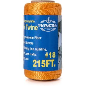 Mason Line, 215 Feet #18 Twisted Polypropylene Mason Line String Perfect for Masonry Jobs and for The Layout of General Construction, Gardening, DIY Project, Orange