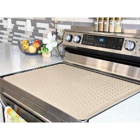 Abra® Silicone Stove Top Covers for Electric Stove | Premium 100% Food Grade Silicone Stove Mat For Glass Top Stove | Glass Top Stove Cover Protector (28x20, Sand Beige)