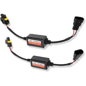 2 PCS 9006/HB4 Car Led Light Decoder, IP67 Waterproof Anti-Flicker Radio Audio Led Pulse Signal Propagation Filter Fault Decoder Capacitor, Plug Play Wiring-Free Accessory for Cars (Black)