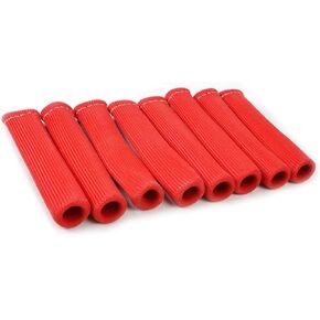 Spark Plug Wire Boots Protector Sleeve, 2500 Degree Spark Plug Wire Heat Shield Sleeve Cover for SBC BBC 350 454, 6 Inch Spark Plug Wire Heat Insulation Cover Wrap for Car Truck (Red, 8PCS)