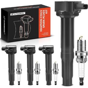 A-Premium Ignition Coils and Spark Plugs Kits Compatible with Subaru Outback 2010-2012, Legacy 2010-2012, 2.5L