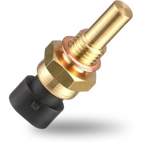 1 Pack Car Engine Temperature Sensor with Plug, Durable Metal Vehicle ECT Temp Sensor Parts Replacement, Compatible with Delphi OEM #15404280 12191170 60811520 12608814 (Gold)