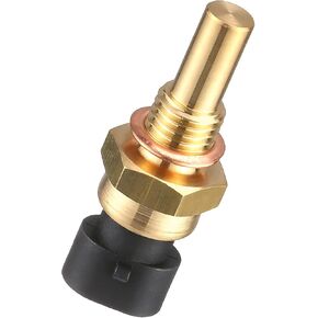 Pack-1 Car ECT Temp Sensor, Durable Waterproof Metal Engine Temperature Sensor Replacements, OEM #15404280 12191170 60811520 12608814 Compatible with Delphi (Gold)