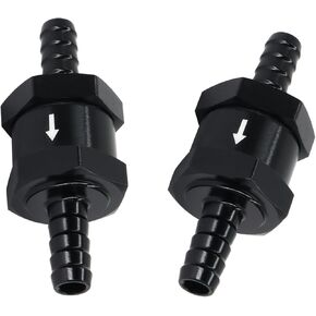 5/16" Fuel Check Valve unidirectional inline connection 2PCS Non Return for Fuel Line Oil Petrol Diesel(8MM Black)