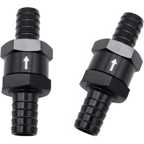 1/2" Fuel Check Valve unidirectional inline connection 2PCS Non Return for Fuel Line Oil Petrol Diesel(12MM Black)