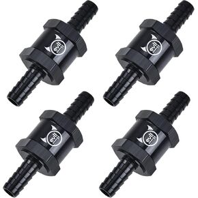 EVIL ENERGY 3/8" Fuel Check Valve One Way Inline Non Return Diesel Gasoline Black 4PCS