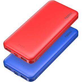 Miady 2-Pack 10000mAh Dual USB Portable Charger, USB-C Fast Charging Power Bank, Backup Charger for iPhone 15/14/13, Galaxy S23/22, Pixel and etc