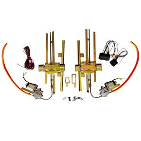 Pair Universal 2-Door Electric Power Window Conversion Flat Glass Installation Kit Compatible with Classic Cars & Custom Street Rods 1932 and up Ford, Chevy, Chrysler, etc. cars and trucks