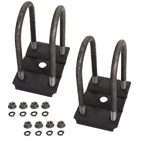 Trailer U Bolt Kit, 5-1/2" Trailer Axle U Bolts for 3500 lbs 2-3/8" Round Axle, 1/2" Diameter, 2" Thread Pitch by MCCKLE (2 Pack)