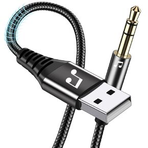 BOIOT 10 FT USB to 3.5mm TRS Audio Jack Adapter，USB Male to 3.5mm Male AUX Stereo Audio Cord，Compatibility with Laptop, Speaker, Windows，Not Applicable to Charging and MP3, Car, TV USB Ports