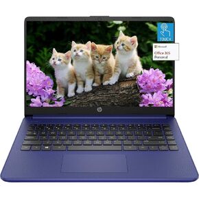 كمبيوتر محمول HP بشاشة لمس 14 بوصة، Intel Dual-Core N4020، ذاكرة وصول عشوائي 8 جيجابايت، تخزين 192 جيجابايت (64 جيجابايت eMMC + 128 جيجابايت Micro SD)، كاميرا ويب، مكتب لمدة عام مع الملحقات (أسود)