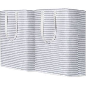 Laundry Baskets 72L 2-Pack, Freestanding Laundry Hamper, Clothes Hamper Storage Basket with Long Reinforced Handles, Collapsible Lightweight Hampers for Laundry (Grey)