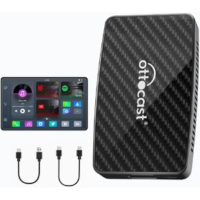 محول فيديو الوسائط المتعددة من Ottocast Play2Video Pro - محول سيارة CarPlay Android Auto اللاسلكي مدمج في YouTube Netflix، صندوق AI لبث الفيديو CarPlay يدعم الوسائط المتعددة USB، سهل الإعداد والتوصيل والتشغيل in Kuwait