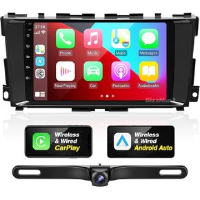 راديو أندرويد شاشة لمس محدثة متوافقة مع Carplay Android Auto، ستيريو السيارة بلوتوث الملاحة مشغل الوسائط المتعددة GPS واي فاي وحدة رأس الكاميرا الاحتياطية لـ Altima TEANA 2013-2018