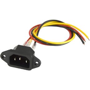 3 Pack AC 250V 10A IEC 320 C14 Panel Mount Plug Adapter Power Connector Socket with 3 Wires