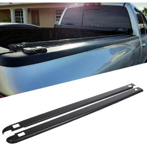 ECOTRIC 6.5ft Truck Bed Rail Caps Compatible with 2002-2009 Dodge Ram 1500 2500 3500 (Set of 2) Black Smooth Finish with Stake Pocket Hole Cutouts 72-41451