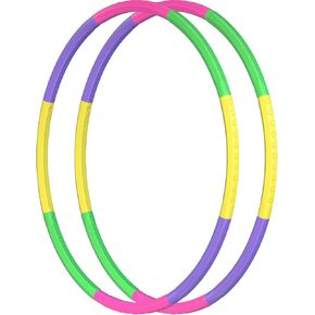 2 Pack Toy Color Hoop for Kids, Size Adjustable & Detachable Length Kids Adjustable Hoop Plastic Toys for Kids Adults Party Games, Gymnastics, Dog Agility Equipment, Christmas Wreath