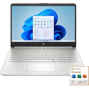 NewHP Business & Student Laptop 14 inch HD_Intel_Pentium Silver N5030 Processor 4GB RAM 128GB SSD.Intel.UHD Graphics Webcam USB-C HDMI SD Card Reader Wi-Fi 1 Year Office 365 Win 11 H in S Mode Silver
