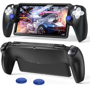 FYOUNG Protective Case for Playstation Portal, Silicone Soft Grip Cover Case Protector with Full Protection and Non-Slip Thumb Grips Accessories Kit for Playstation Remote Player-Black