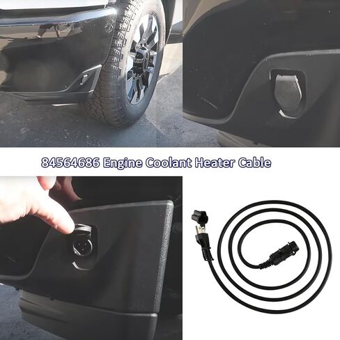 84564686 Block Heater Cable，Engine Coolant Heater Cable Compatible With 2019-2023 Chevrolet Silverado 1500/LD/LTD,2020-2024 GM Chevy Silverado 2500/3500 HD Duramax Trucks,19-22 Buick Cadillac in Kuwait