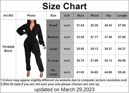 KnoInt Women Sparkly Dressy Jumpsuit Deep V Neck Long Sleeve Clubwear Plus Size Wide Leg Long Pants Rompers in Saudi Arabia