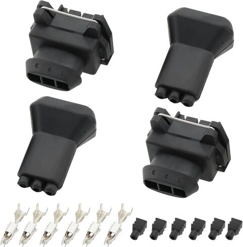 2pcs Car Connector Replacement Kit 3 Pin Car Hall Sensor Plug Connector with Rubber Protective Cover Compatible with VW Compatible with Audi 443906236 052905327 in Kuwait