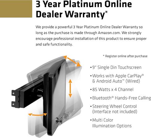 ساوند ستورم لابراتوريز هيكل دين فردي SDML10ACP، شاشة لمس سعوية قابلة للفصل 10 انش، ابل كاربلاي، اندرويد اوتو، بلوتوث، بدون دي في دي، اضاءة RGB، صوت FLAC عالي الدقة in Kuwait