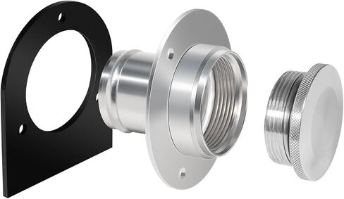 17-2530 Remote Fuel Tank Filler Neck With Billet Aluminum Gas Cap & Weld-On Steel Mount Bracket For 2" Hose Connection, Straight in Saudi Arabia