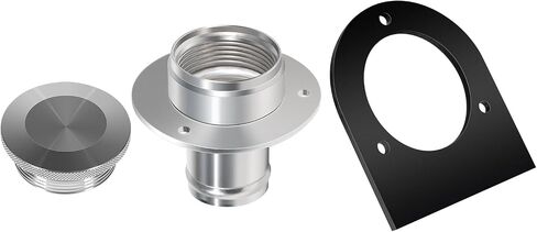 17-2530 Remote Fuel Tank Filler Neck With Billet Aluminum Gas Cap & Weld-On Steel Mount Bracket For 2" Hose Connection, Straight in Saudi Arabia