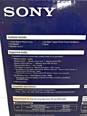 Sony DPF-D810 SVGA LCD (4:3) Digital Photo Frame (Black, 8-Inch) in Saudi Arabia