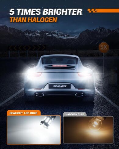 SEALIGHT 921 912 LED Bulbs for Backup Reverse Light, T15 906 904 916 W16W Light Bulbs with Projector Replacement Trunk Cargo 3rd Brake Stop Lights, 600% Brighter Xenon White Non-polarity Pack of 2 in Saudi Arabia
