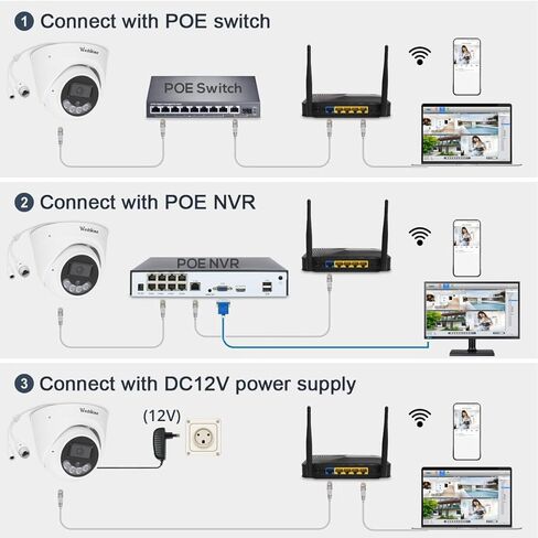 WESTSHINE 4MP PoE IP رؤية ليلية ملونة كاملة للرؤية الليلية في الهواء الطلق كاميرا أمان سلكية، اكتشاف الإنسان والمركبة، رادع نشط، فتحة بطاقة SD كاميرا IP للأمان IP66 غلاف معدني (بطاقة SD غير متضمنة) in Kuwait