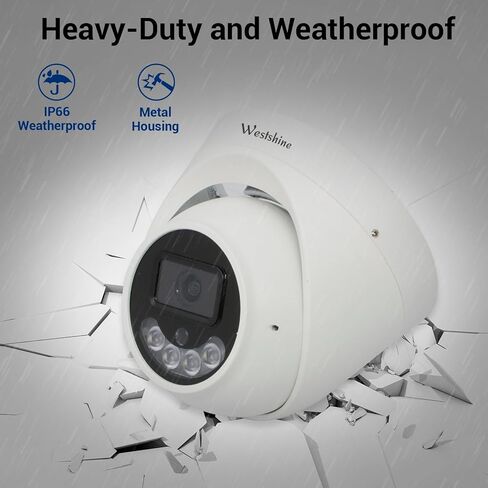 WESTSHINE 4MP PoE IP رؤية ليلية ملونة كاملة للرؤية الليلية في الهواء الطلق كاميرا أمان سلكية، اكتشاف الإنسان والمركبة، رادع نشط، فتحة بطاقة SD كاميرا IP للأمان IP66 غلاف معدني (بطاقة SD غير متضمنة) in Kuwait