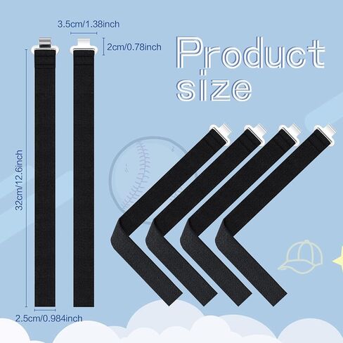 16 Pcs Shin Guard Replacement Straps 13 Inch Baseball Softball Catchers Gear Straps Black Youth Sport Leg Guard Straps with Metal Clips for Replacement Adult Kids in Saudi Arabia
