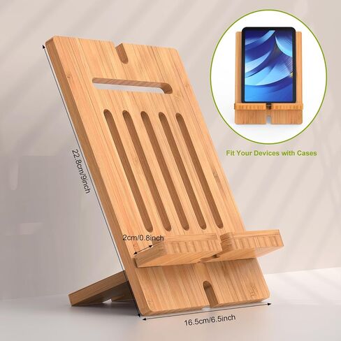 Pezin & Hulin Bamboo Tablet Stand Adjustable -Natural Bamboo in Saudi Arabia
