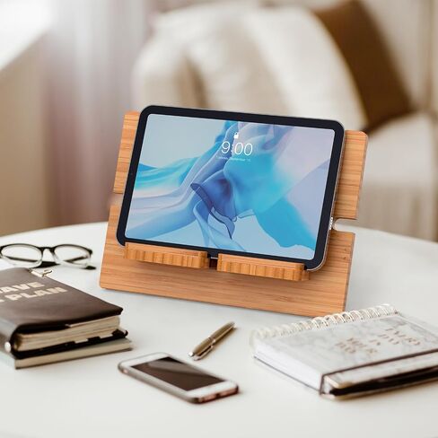 Pezin & Hulin Bamboo Tablet Stand Adjustable -Natural Bamboo in Saudi Arabia