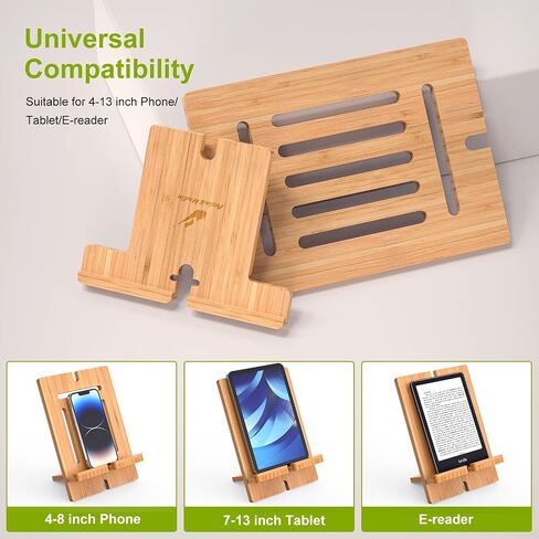 Pezin & Hulin Bamboo Tablet Stand Adjustable -Natural Bamboo in Saudi Arabia