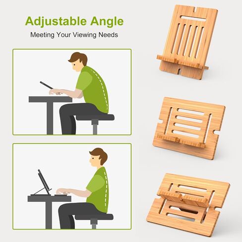 Pezin & Hulin Bamboo Tablet Stand Adjustable -Natural Bamboo in Saudi Arabia