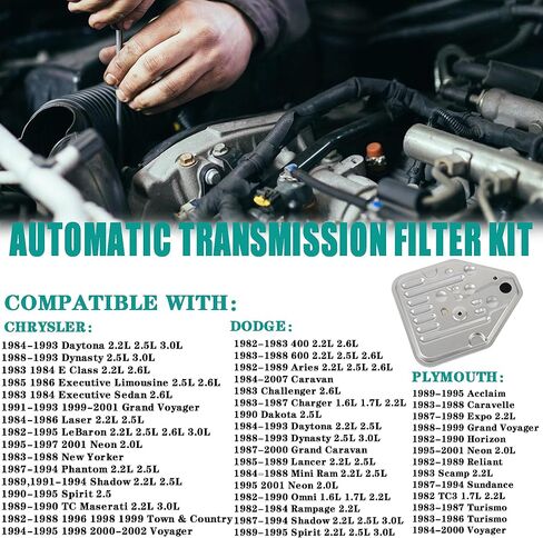 A404 A413 A670 Automatic Transmission Filters Kit Compatible with 1982-2007 Chrysler Daytona LeBaron Dodge Caravan Daytona Plymouth Grand Voyager Neon Replaces ‎4269649 12360674 25011598 in Saudi Arabia