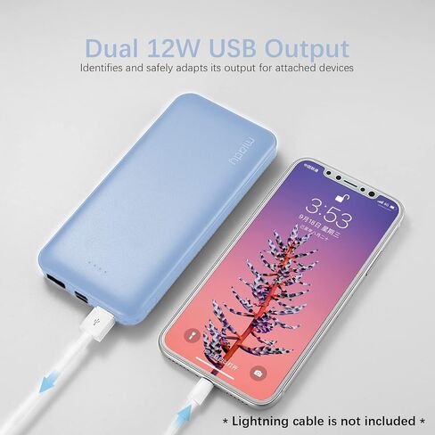 Miady 2-Pack شاحن محمول USB مزدوج 10000 مللي أمبير في الساعة، بنك طاقة USB-C للشحن السريع، شاحن احتياطي لهاتف iPhone 15/14/13، Galaxy S23/22، Pixel وغيرها in Kuwait