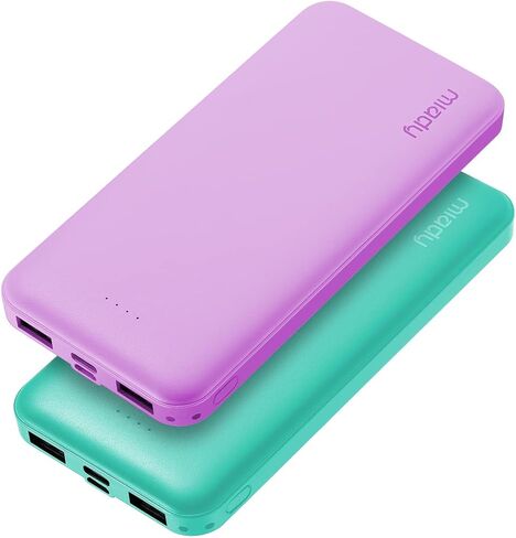 Miady 2-Pack شاحن محمول USB مزدوج 10000 مللي أمبير في الساعة، بنك طاقة USB-C للشحن السريع، شاحن احتياطي لهاتف iPhone 15/14/13، Galaxy S23/22، Pixel وغيرها in Kuwait