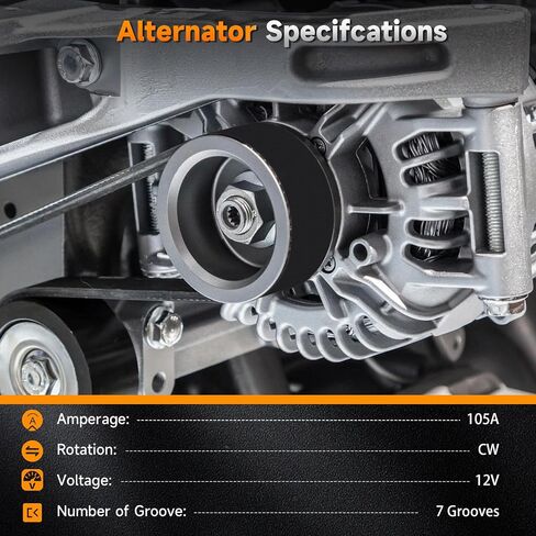 Alternator Compatible with 2003-2007 Accord 2003-2009 Element 2006-2010 Civic 2007-2009 CR-V Replacement for 13980 11503 31100-RTA-033 in Kuwait