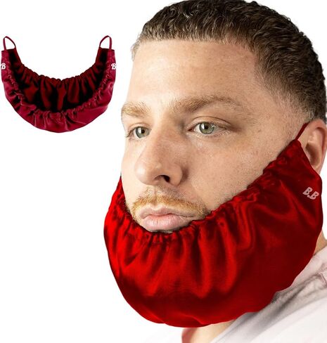 Mens Beard Bonnet for Essential Oil and Moisture Retention and Healthy Hair Growth - Premium Quality Silky Soft Beard Conditioning Cap, Helps to Prevent Itching and Split Ends - Satin Beard Bandana in Kuwait