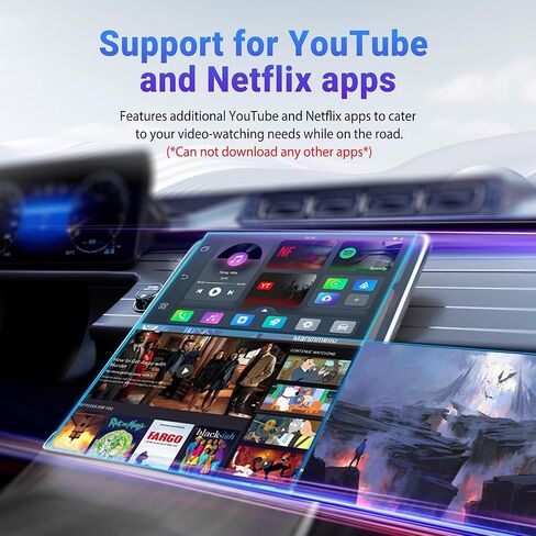 محول فيديو الوسائط المتعددة من Ottocast Play2Video Pro - محول سيارة CarPlay Android Auto اللاسلكي مدمج في YouTube Netflix، صندوق AI لبث الفيديو CarPlay يدعم الوسائط المتعددة USB، سهل الإعداد والتوصيل والتشغيل in Kuwait