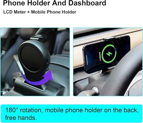 شاشة عرض رأسية لطراز Tesla 3 وY، عداد سرعة Hud مع شاشة لوحة أجهزة القياس الرقمية لطراز Tesla Y، شاشة عرض رأسية مع شحن لاسلكي وحامل هاتف محمول لـ Tesla in Kuwait