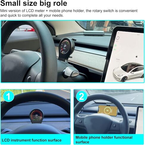 شاشة عرض رأسية لطراز Tesla 3 وY، عداد سرعة Hud مع شاشة لوحة أجهزة القياس الرقمية لطراز Tesla Y، شاشة عرض رأسية مع شحن لاسلكي وحامل هاتف محمول لـ Tesla in Kuwait